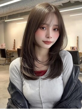 ノイズオオサカ 梅田店(NOISM OSAKA) 小顔外ハネミディアムアッシュ20代30代40代くびれミディ韓国ヘ