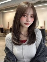 ノイズオオサカ 梅田店(NOISM OSAKA) 小顔外ハネミディアムアッシュ20代30代40代くびれミディ韓国ヘ