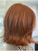 切りっぱなしボブオレンジ