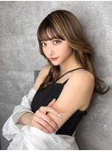 ハイライトベージュ/ベビーバング/顔まわりカット【王子】