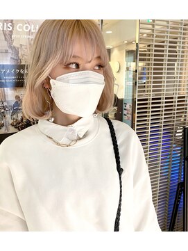 カミエ(kamie) ＊ホワイトベージュ ケアブリーチ ボブ 韓国風 三宮美容室 神戸