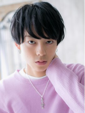 モッズヘアメン 名護大東店(mod's hair men) 清潔感ある重めバングのオーガニックカラーこなれヘアh名護大東