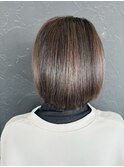 切りっぱなしボブ風
