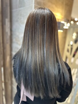 エムテコ(M.techo) ブルーグレージュ×バレイヤージュ