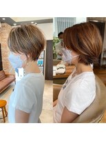 バンプ ギンザ(BUMP GINZA) 30代、40代/丸みくびれショートボブ×白髪染めハイライト/大宮