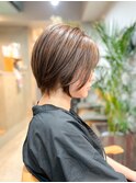 透け感ショート・オリーブベージュ