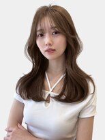 シースルーバング　くびれヘア　韓国ヘア　ナチュラルブラウン24