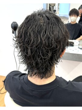 ビカム 名駅(become) メンズパーマ波巻きウルフスパイラルツーブロックミディアム