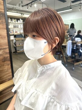 ルアン 上通り(ruen) かわいいマッシュショート　ピンクベージュ　熊本　ruen  並木坂