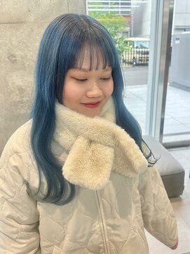 カケル(×.) ハイトーン/ブルーカラー/姫カット