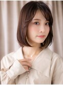 インナーカラー大人ガーリー前下がりAラインボブY川口20代30代