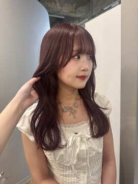 カノエ(canoe) ピンクラベンダー　レイヤー　顔周りカット20代【赤坂大濠】