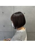前下がりボブ×グレージュカラー