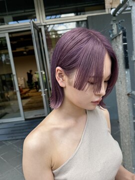 クーヘアー(coohair) ハイトーンラベンダー×パツっとボブ