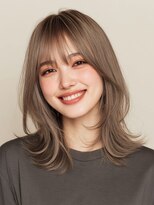 ヘアー ミッション 心斎橋店(hair Mission) ブリーチカラー/ミルクティーベージュ/ミディアムレイヤー