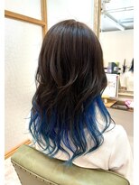 エニル(enil)&nbsp;◎レイヤー×ディープブルーインナーカラー×アッシュブラウン◎
