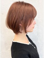 エルプラスヘアー 平尾店(L+hair)&nbsp;ブリーチ暖色カラーくびれショートボブ小顔似合わせカット