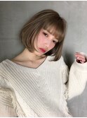 ☆外国人風カラー☆やわらか・ぱっつんボブ
