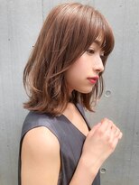 キリ 表参道(kyli)&nbsp;★小顔カットボブルフ大人かわいいピンクベージュ薄めバング