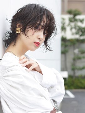 エムスラッシュ みなとみらい馬車道店(M SLASH) M.SLASH馬車道/黒髪/アンニュイ/外ハネ/ウルフパーマ/ボブルフz