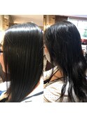 酸性縮毛矯正+髪質改善トリートメント