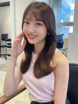 フォンズ(FONS) 甘めくびれミディ 韓国ヘア ツヤカラー ラベンダークレージュ