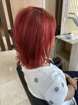 マイノリティー 石橋店(Minority) カシスレッド　テラコッタ　外ハネ