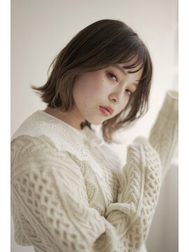 ムク 甲府(muku.) ミディアムヘア/斜めバング/グレージュカラー/甲府駅