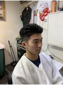 ハイライトマッシュパーマウルフアッシュブラック