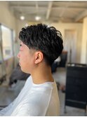 【soy-kufu】MEN'S HAIRマッシュパーマアッシュブラック