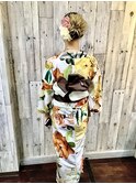 プロが着つけする、着崩れしない浴衣の着付けとヘアセット