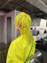 レコ 渋谷(LECO) ネオンライムイエローの襟足長めウルフ