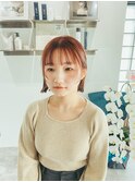 切りっぱなしボブ×アプリコットブラウン◎