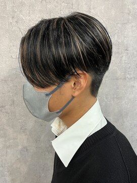 エルマーク 神戸三宮(L-MARK) ハイライトセンターパートメッシュダブルカラーツーブロック