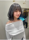 レイヤーボブ×透明感グレー