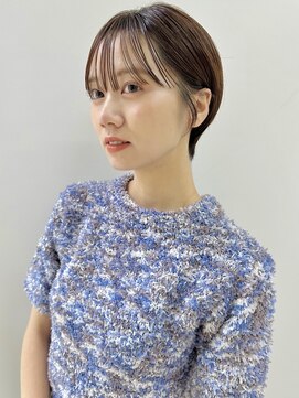 ミィ 浦和(mee) 透明感カラー ボブ 前髪 ショート カラー ブリーチ&ダブルカラー