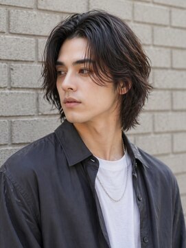 ルシードスタイルバレッタ フォーメン(LUCIDO STYLE BARRETTA for men) 直毛メンズウルフデザインレイヤー斜めバング濡れ髪濡れ感抜け感