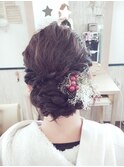 編み込みルーズアップ