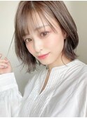  ショート・ボブ×グレージュ/モード[韓国/前髪]