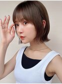 結べないボブ×グレージュカラー
