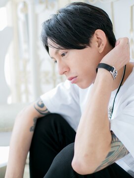 モッズ ヘア 福岡姪浜店(mod's hair) mod's姪浜/センターパートネイビーブラックメンズショートg