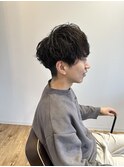 【王道束感パーマ】マッシュ 刈り上げ 黒髪