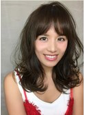 ふんわりミディアムマロンベージュ【たまプラーザ髪質改善】