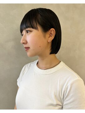 フォト イケブクロ(foto IKEBUKURO) 切りっぱなしボブピンクブラウンブリーチ髪質改善レイヤー池袋