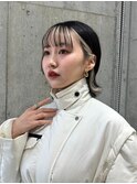 原宿ローライトブリーチダブルカラーインナーカラーショートボブ