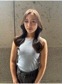 大人可愛い20代30代40代小顔ウルフレイヤーボブ丸み韓国ロング