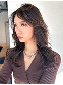 ロング顔周りレイヤーおくれ毛美髪韓国ヘア_ba519301