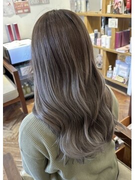 リシェールグリーン 越谷花田店(RICHAIR GREEN) デザインカラー/レイヤーカット/ウェットヘア/オリーブベージュ