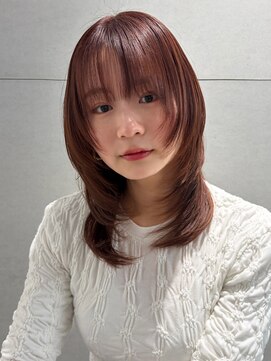 トリッカ シブヤ(TRICCA SHIBUYA) 透明感/血色感カラー/ミディアムレイヤー/くびれヘア/ワンカール