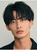原宿フェザーパーマメンズカットラウンドマッシュ20代シースルー
